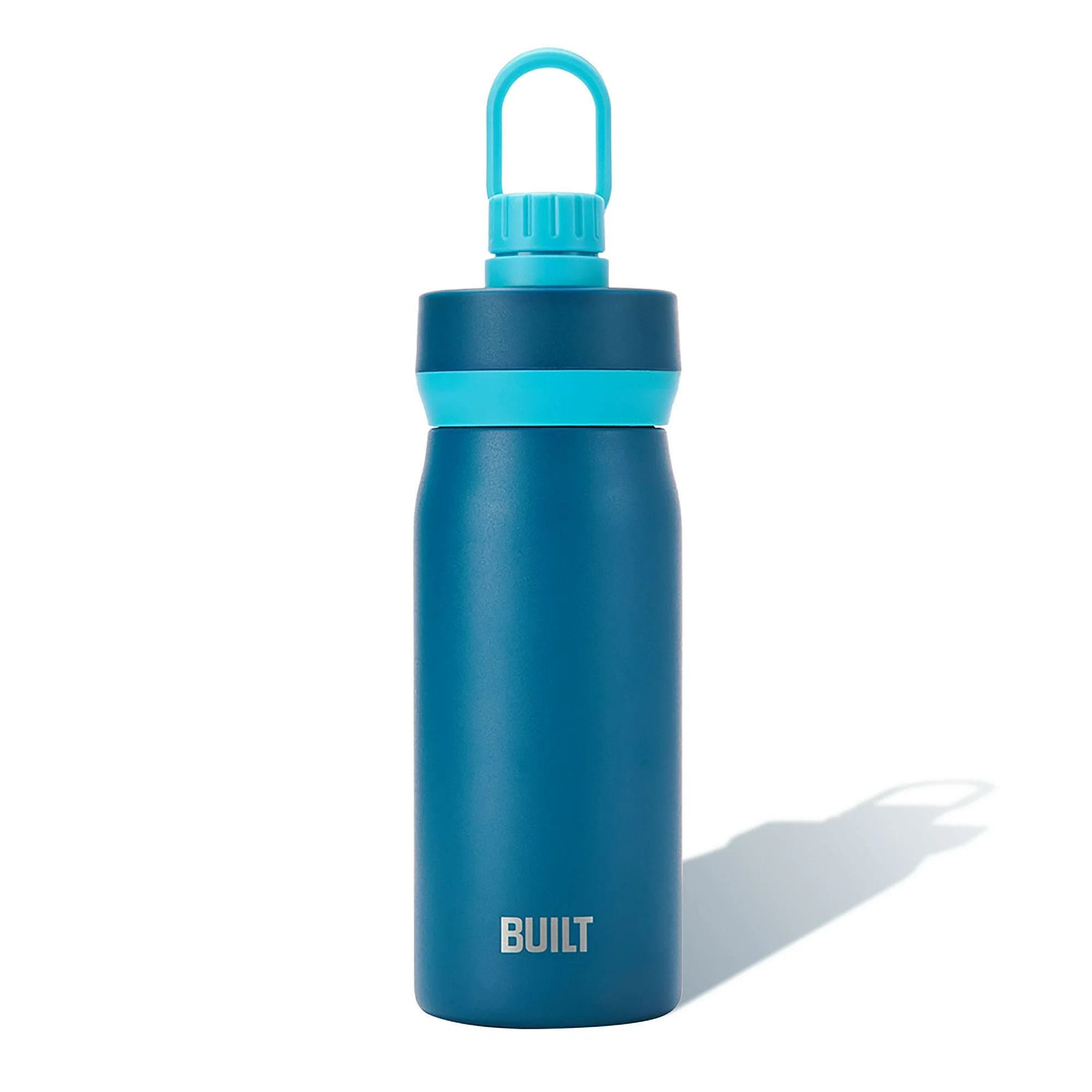 Built 16-Ounce Cascade Stainless Steel Water Bottle with Leakproof Chug Lid, 16 fl oz, Dark Blue | Walmart (US)