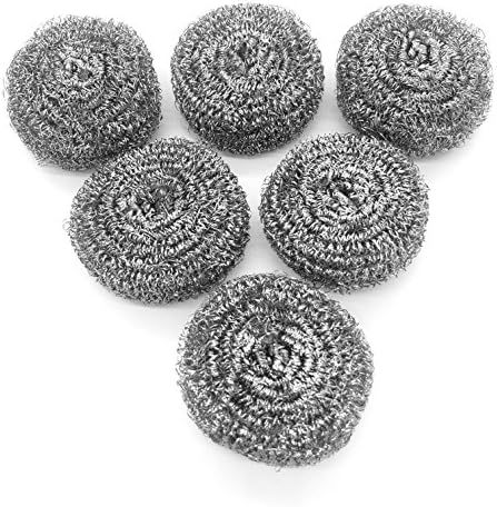 6 Pack Stainless Steel Sponges, Scrubbing Scouring Pad, Steel Wool Scrubber for Kitchens, Bathroom a | Amazon (US)