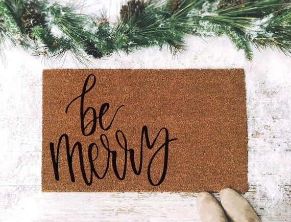 Be Merry Doormat - Christmas Door Mat - Cute Welcome Mat - Winter Home Decor - Holiday Rug - Xmas... | Etsy (US)