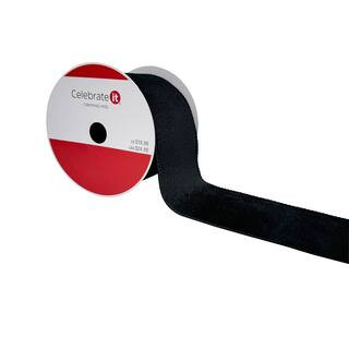 3.5" x 25ft. Black Velvet Wired Ribbon by Celebrate It™ Christmas | Michaels | Michaels Stores