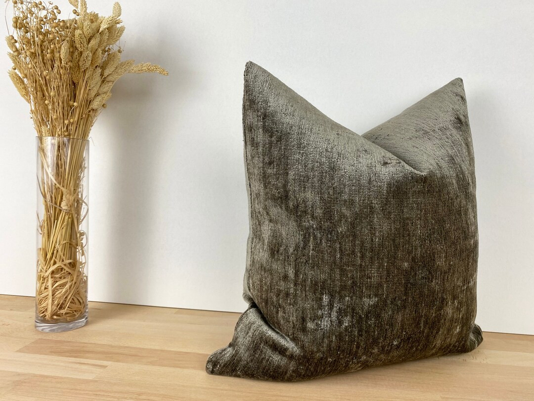 Dark Mink Pillow Cover, Cozy Euro Sham Cover, Textured Decorative Cushion, Thick Super Soft Woven... | Etsy (US)