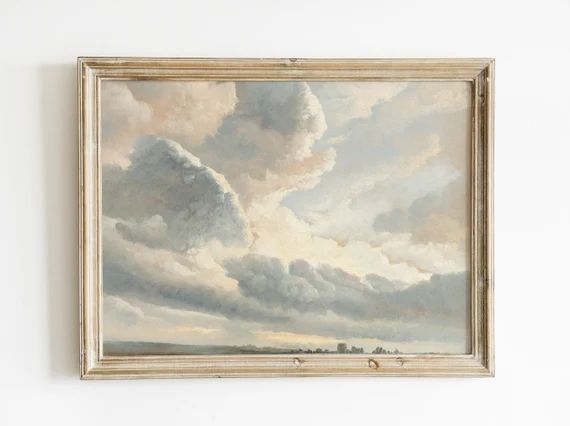 Clouds Painting | Nursery Wall Art |  Cloud Art | Cloud Print | Vintage Art | Antique Art | PRINT... | Etsy (US)