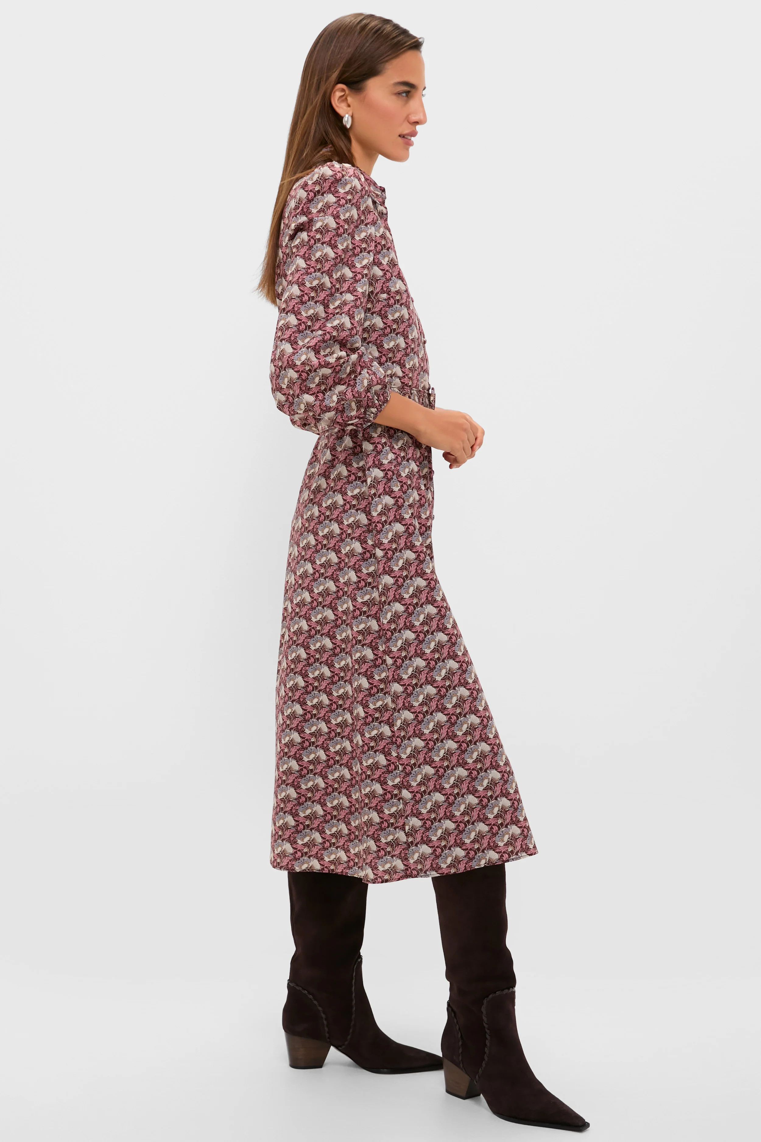 Plum & Dusty Blue Leafy Floral Kai Maxi Dress | Tuckernuck (US)