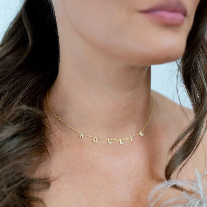 Mini Personalized Custom Name Necklace | The Sis Kiss