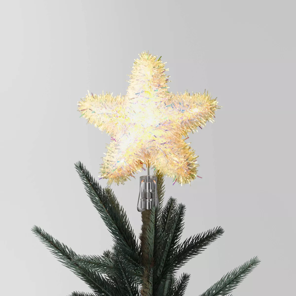 10" Pre-lit LED Iridescent Tinsel Star Christmas Tree Topper - Wondershop™ | Target