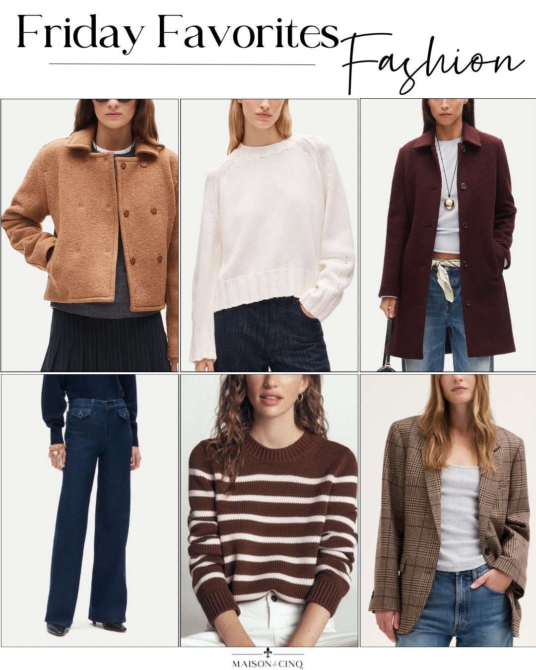 This week’s Friday Favorites includes coats and jeans on sale at JCrew!, the cutest stripe sweater, flattering jeans, the perfect plaid blazer for fall and more!

Fall fashion, fall jacket, fall coat, fall sweaters, fall outfit, wide leg jeans, trouser jeans