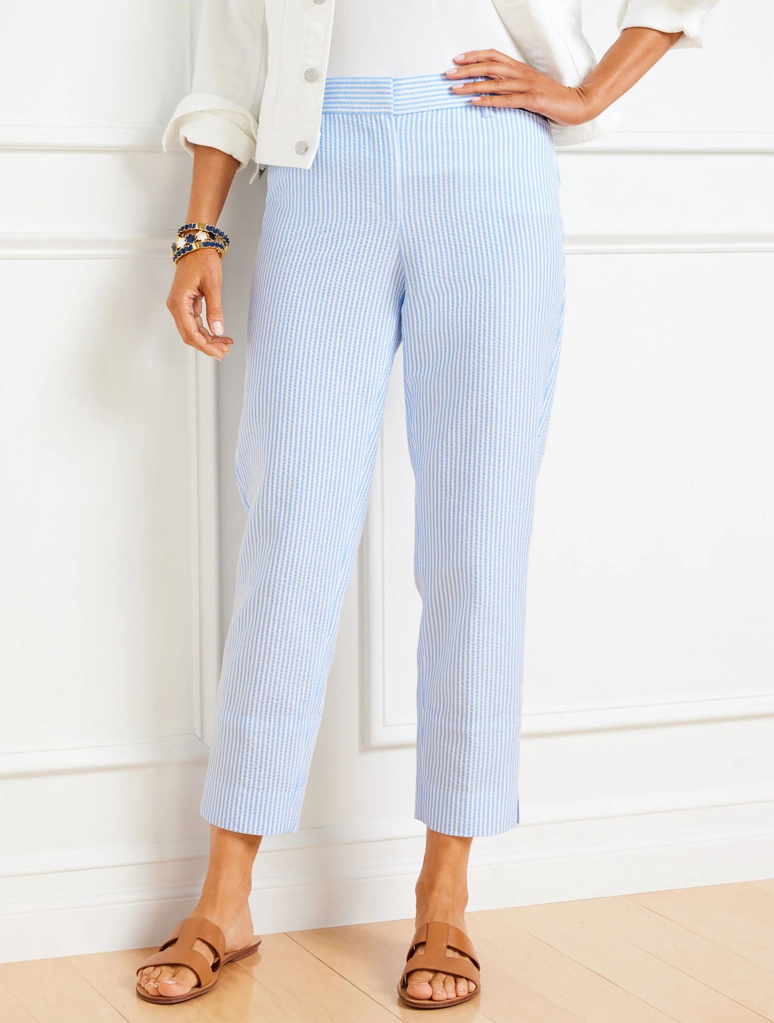 Seersucker Perfect Crops - Cruise Stripe | Talbots