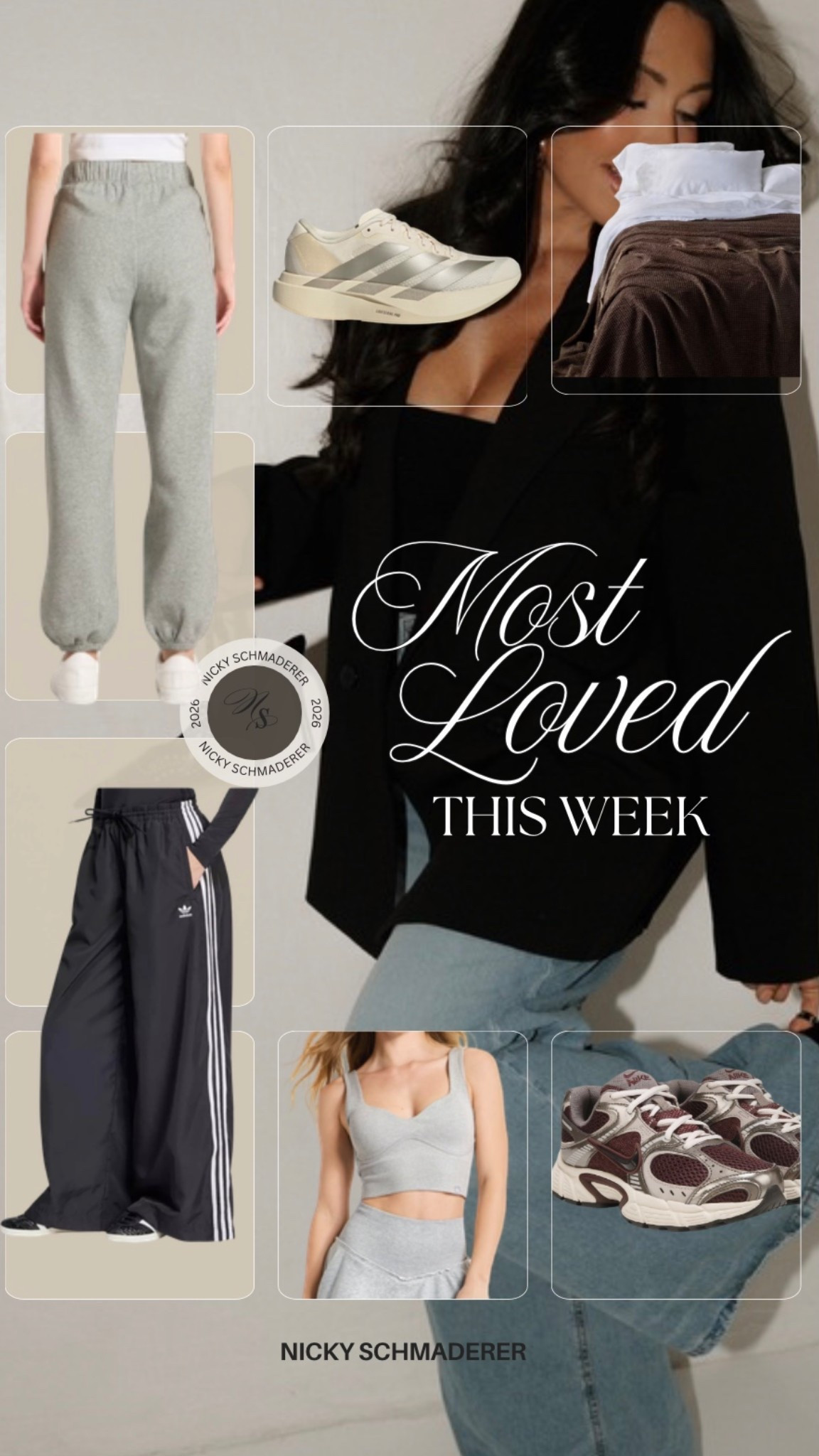 This weeks best sellers //
Target active sweatpants 
Adidas track pants 
Target active top 
Adidas sneakers
Nike sneakers
Target bed throw 


#LTKSeasonal #LTKActive #LTKfitnessgoals
