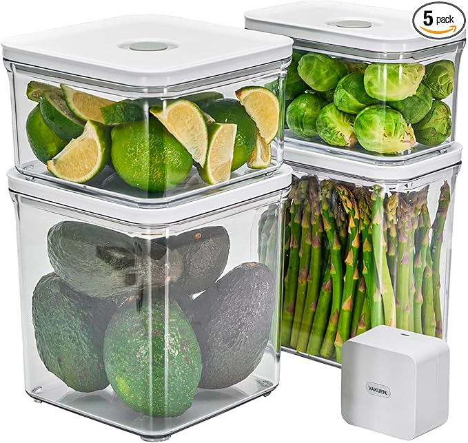 Premium Airtight Food Storage Containers & Vacuum Sealer Machine Starter Set, 4-piece Container w... | Amazon (US)