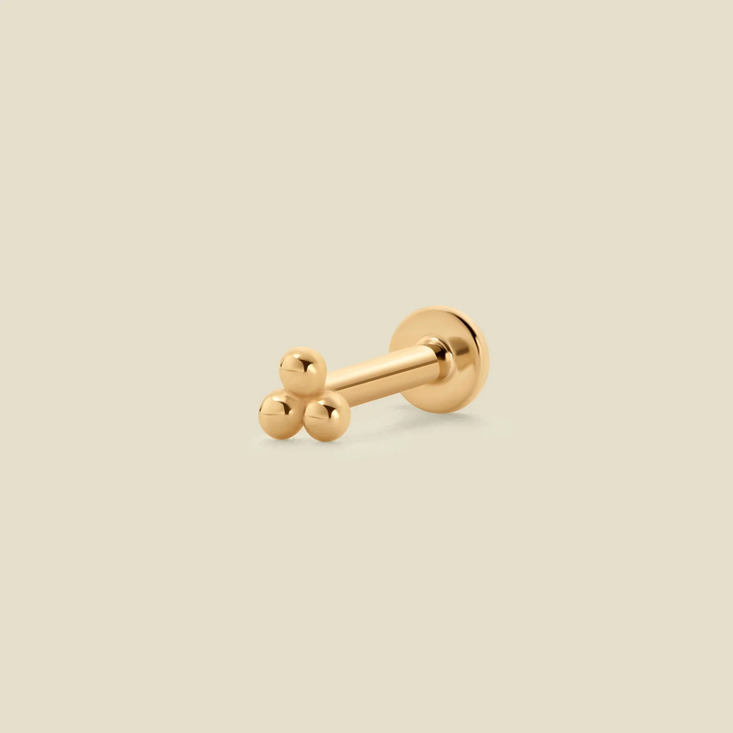 14k Trinity Stud Earring (Flat Back) | Made by Mary (US)