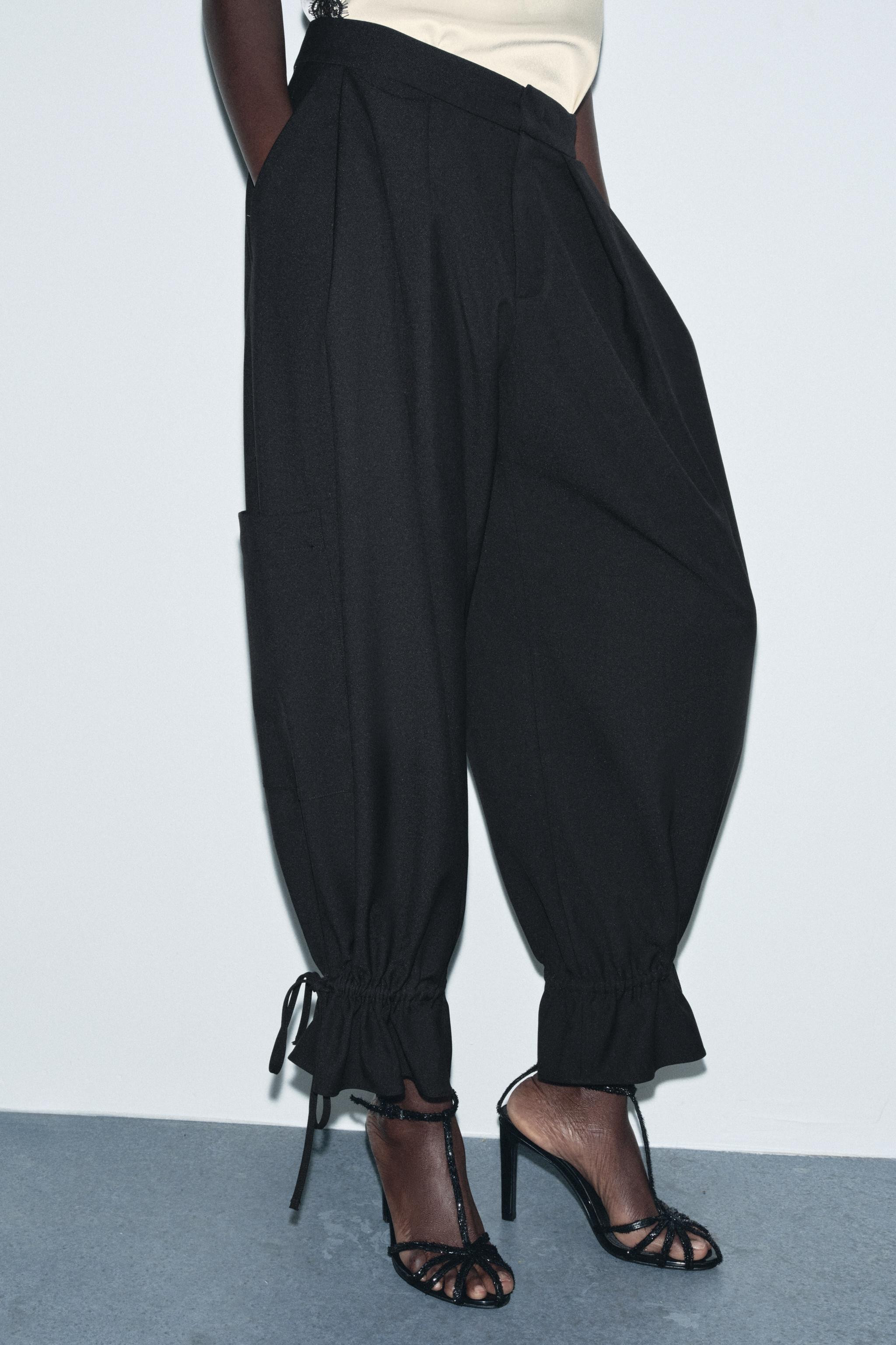 ZW COLLECTION CARGO PANTS WITH BOWS | Zara US