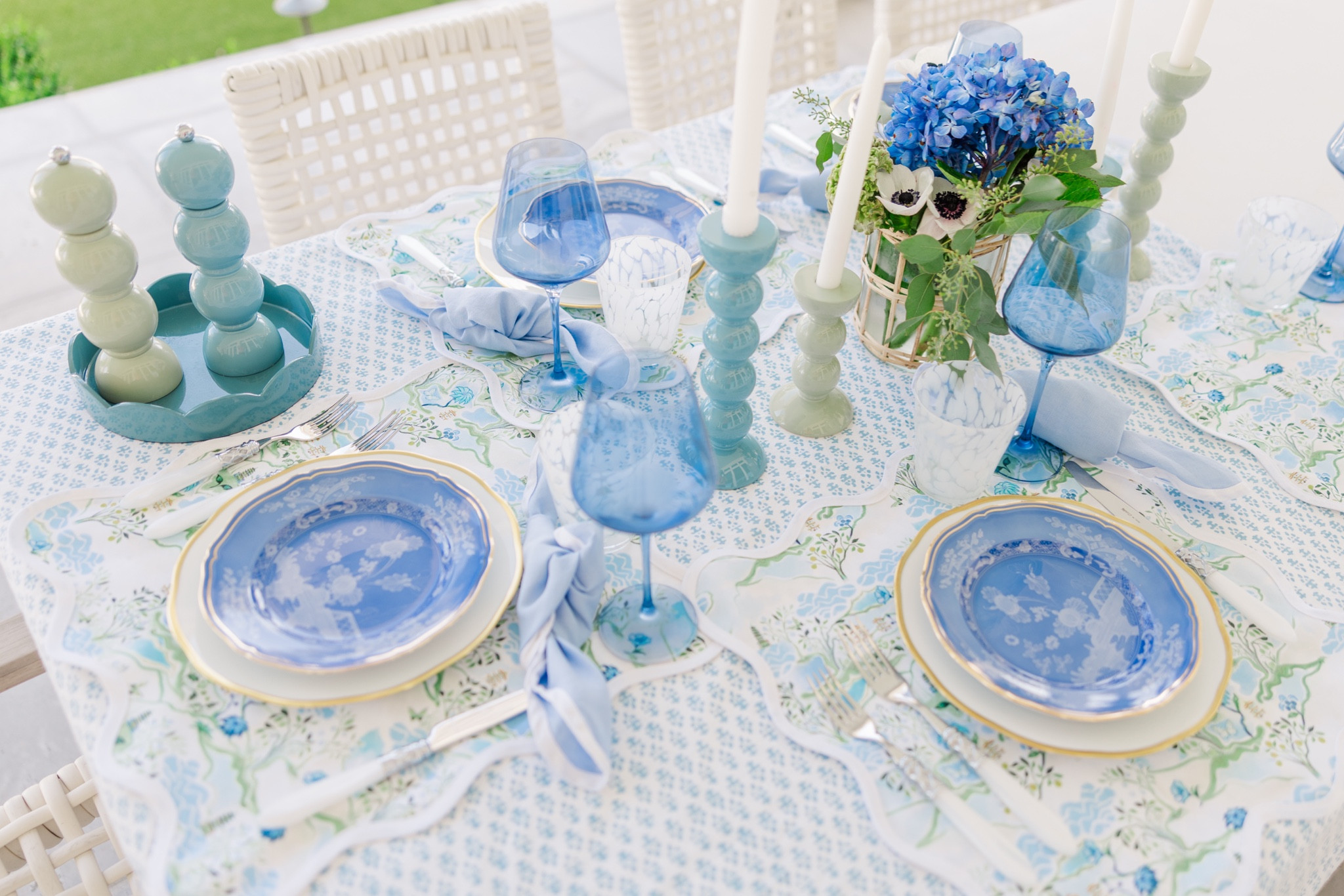 Chambray and Sage tablescape - alfresco dining - summer tablescape 

#LTKunder100 #LTKhome #LTKSeasonal
