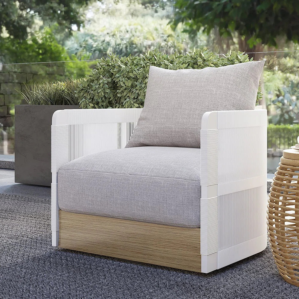 Kielah Woven Rope Outdoor Swivel Chair Sofa 360 Degree Rotatable Coastal Patio Armchair | Wayfair North America