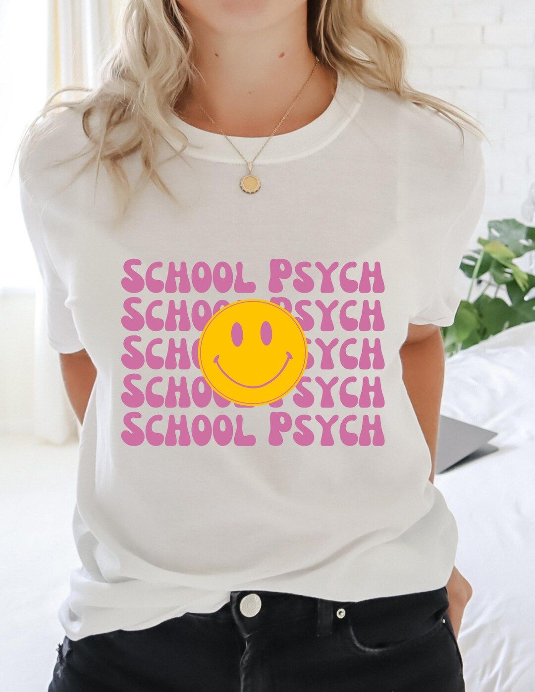 Smiley Face School Psych Shirt Groovy School Psych Shirt - Etsy | Etsy (US)