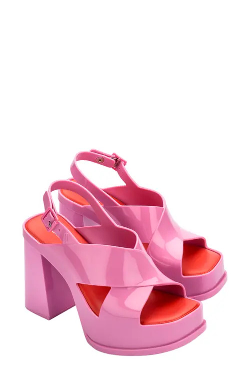 Melissa Dance Slingback Platform Sandal in Pink/Red at Nordstrom, Size 5 | Nordstrom