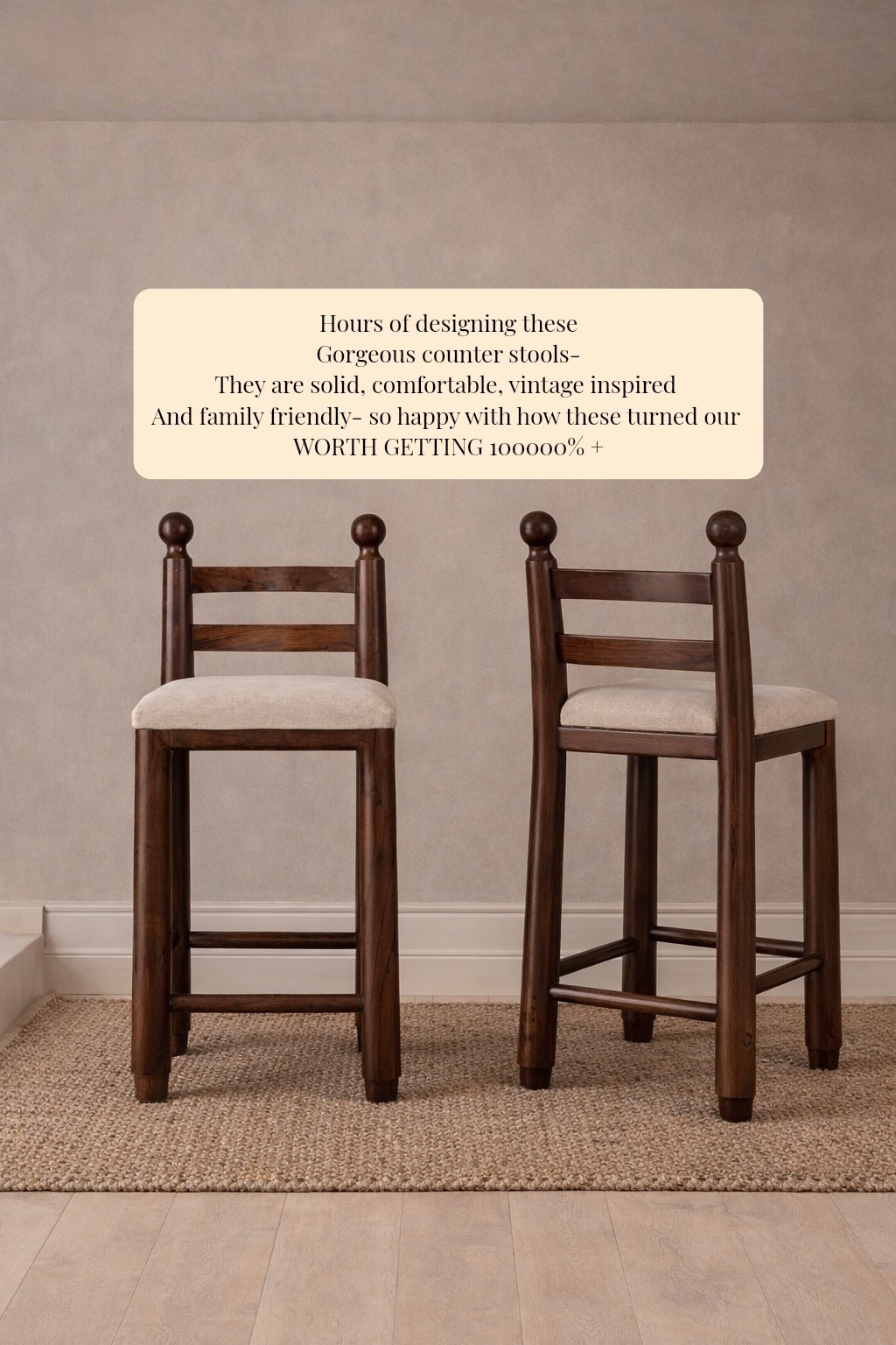 I wanted something different and unique for our kitchen. I couldn’t find them so I decided to take some time and design my own.. I’m so glad I did because I’m in love with these counter stools and how my vision turned out better than I thought 🥹 quality top notch ❣️

Kitchen 
Stools
Counter 
Styling 
Home 
Design 

#LTKHome