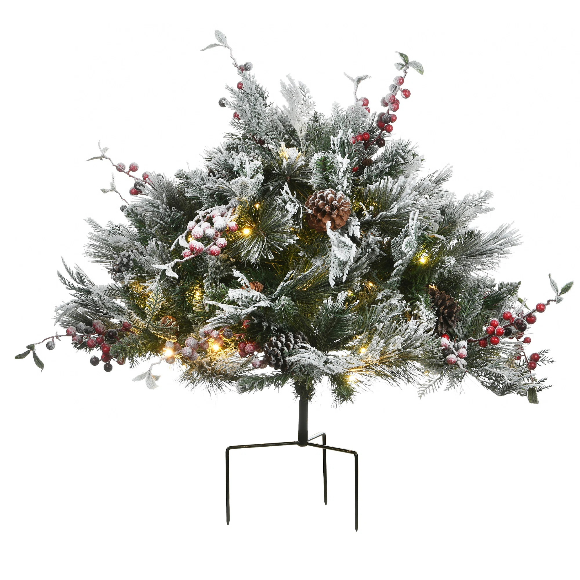 Snowy Bedford Urn Filler with Battery Operated LED Lights | Wayfair North America