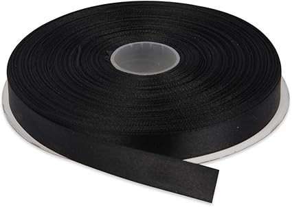 Topenca Supplies 1/2 Inches x 50 Yards Double Face Solid Satin Ribbon Roll, Black | Amazon (US)