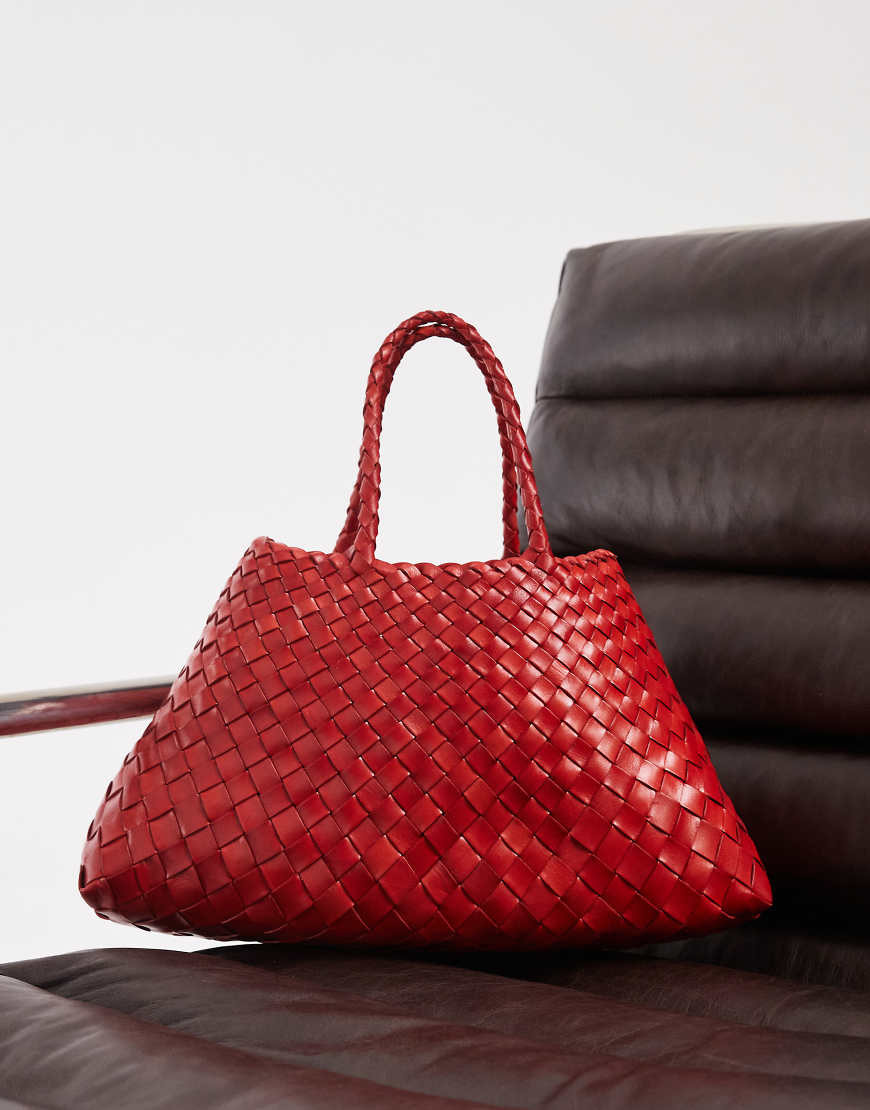 Dragon Diffusion Santa Croce small woven leather bag in poppy red | ASOS (Global)