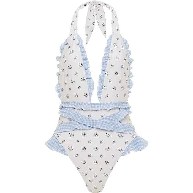 Montce Swim | Tropez Ruffle Edge One-Piece, Heidi Floral (Florals, Size Medium) | Maisonette | Maisonette