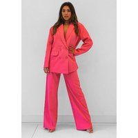 Hot Pink Tailored Wide Leg Pants | Missguided (US & CA)