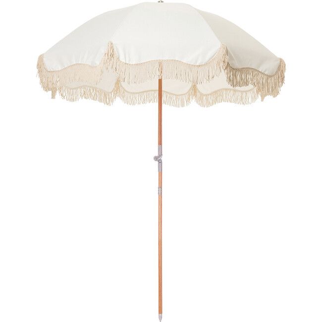 Premium Beach Umbrella, Antique White | Maisonette