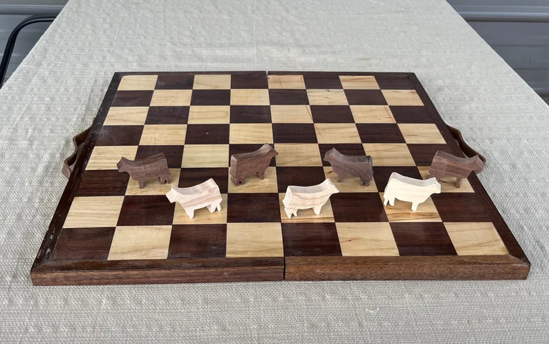 Wooden Checker Board, Checker Board With Animal Pieces, Handmade Checker Board - Etsy | Etsy (US)
