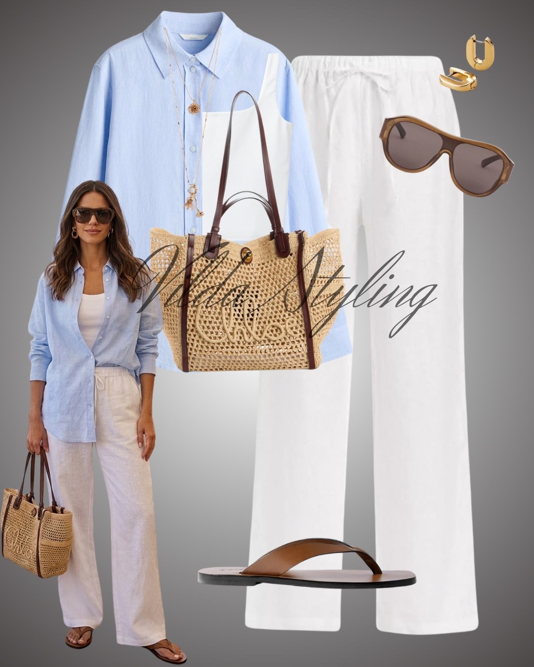 Out of office mode: ON. ✈️ Essential vacation uniform featuring the perfect raffia tote and easy-breezy linen trousers. #VacationStyle #OOTD #SummerEssentials 

#LTKsummer #LTKspring #LTKstyletip