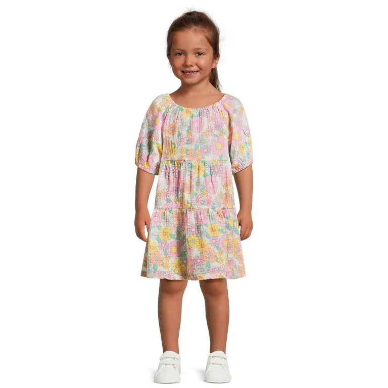 Wonder Nation Toddler Girl Tiered Dress, Sizes 12M-5T | Walmart (US)