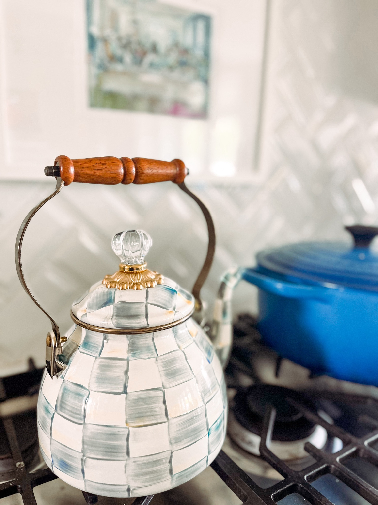 My barn sale pick just arrived 😍 Mackenzie Childs sterling check tea pot 🤍

#LTKHome