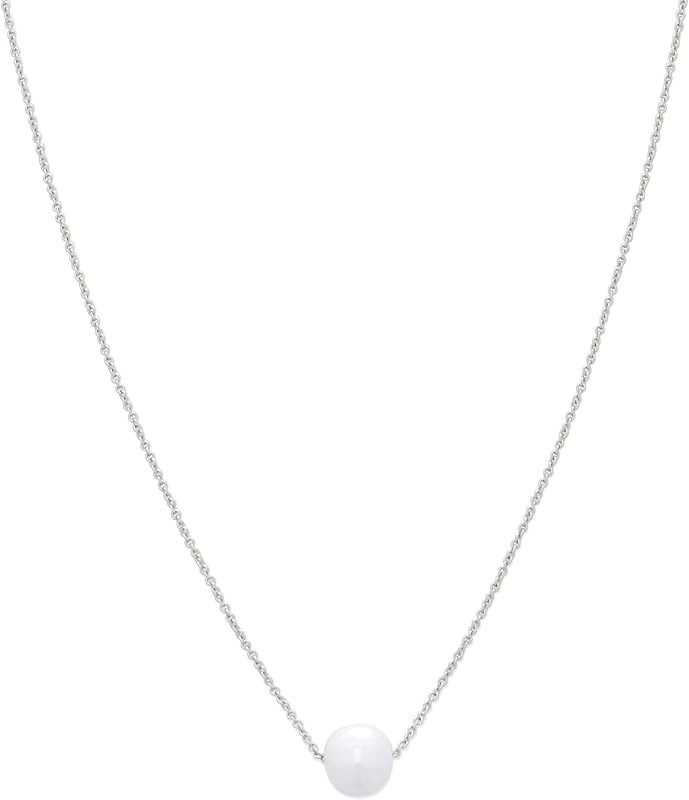 Amazon Essentials 14K Gold or Sterling Silver Freshwater Pearl Pendant Necklace | Amazon (US)