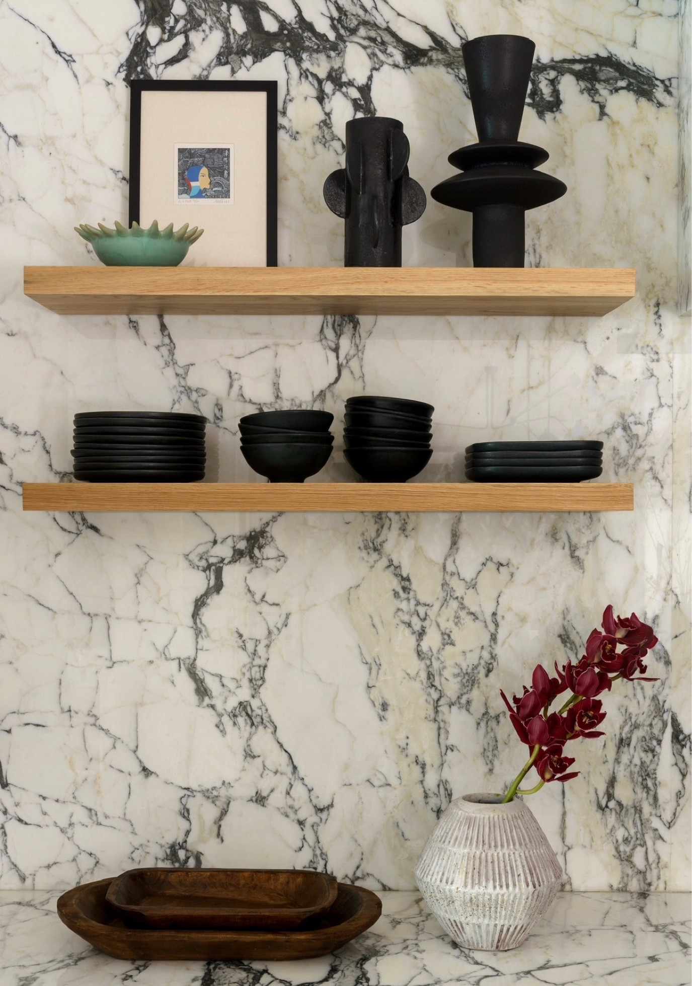 Shop my kitchen shelves! The black West Elm dishes are so affordable and so cute. 

Black dishes. Target vase. Green spiked bowl. Unique vases. Vintage wooden bowls. 

#LTKhome #LTKFind #LTKunder100