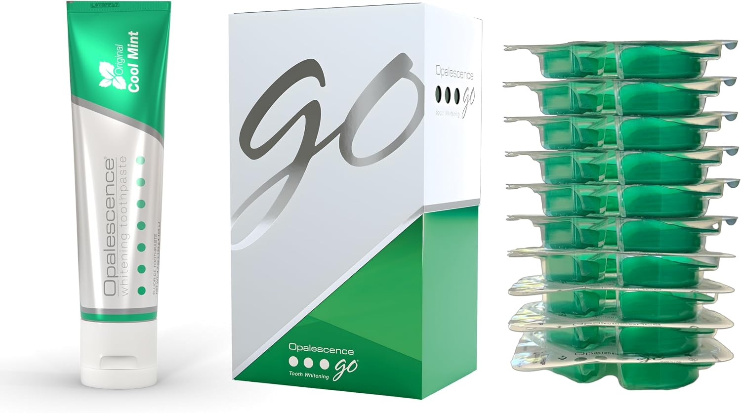 Opalescence Whitening Bundle - Opalescence Go 15% Hydrogen Peroxide Prefilled Whitening Trays and Whitening Toothpaste - Mint Flavor 5194-5166 | Amazon (US)