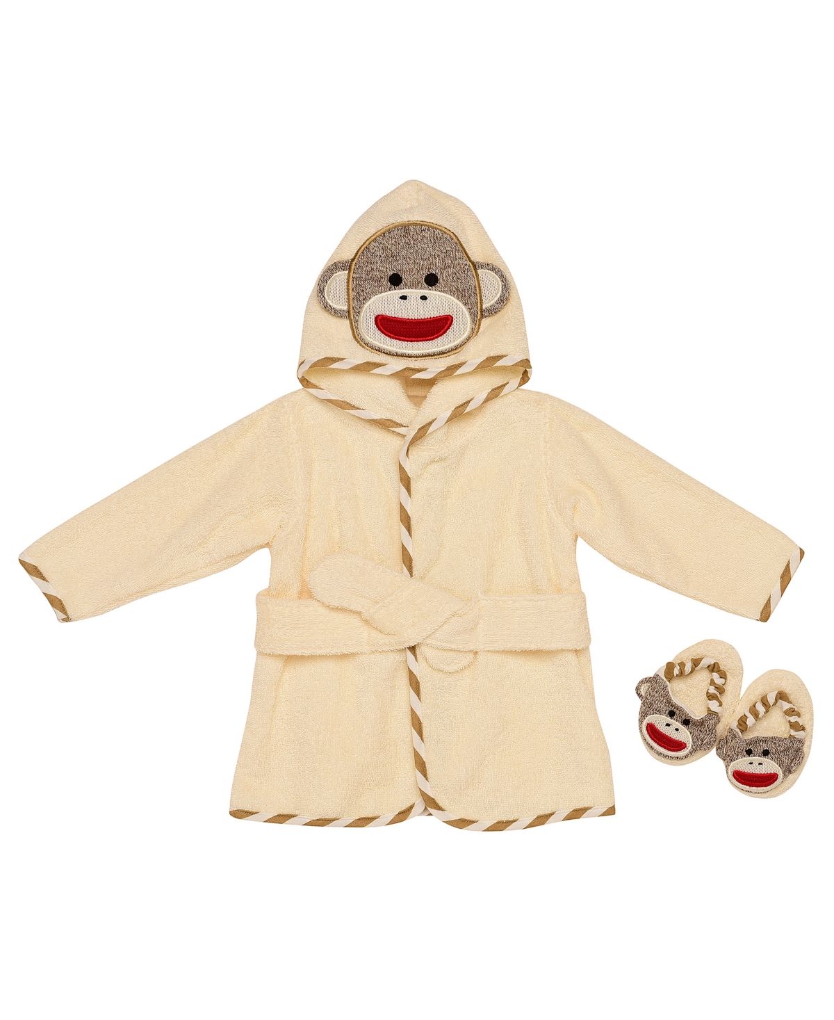 Baby Starters Infant Girls and Boys Sock Monkey Hooded Bath Robe Slipper Set of 3 | Macys (US)