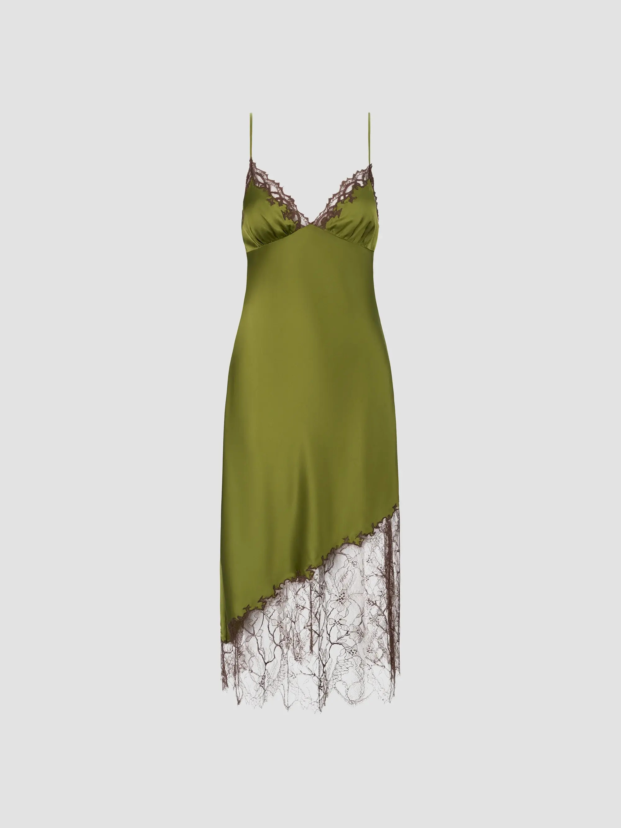 Lara Lace-Trim Silk Slip Dress | Saks Fifth Avenue