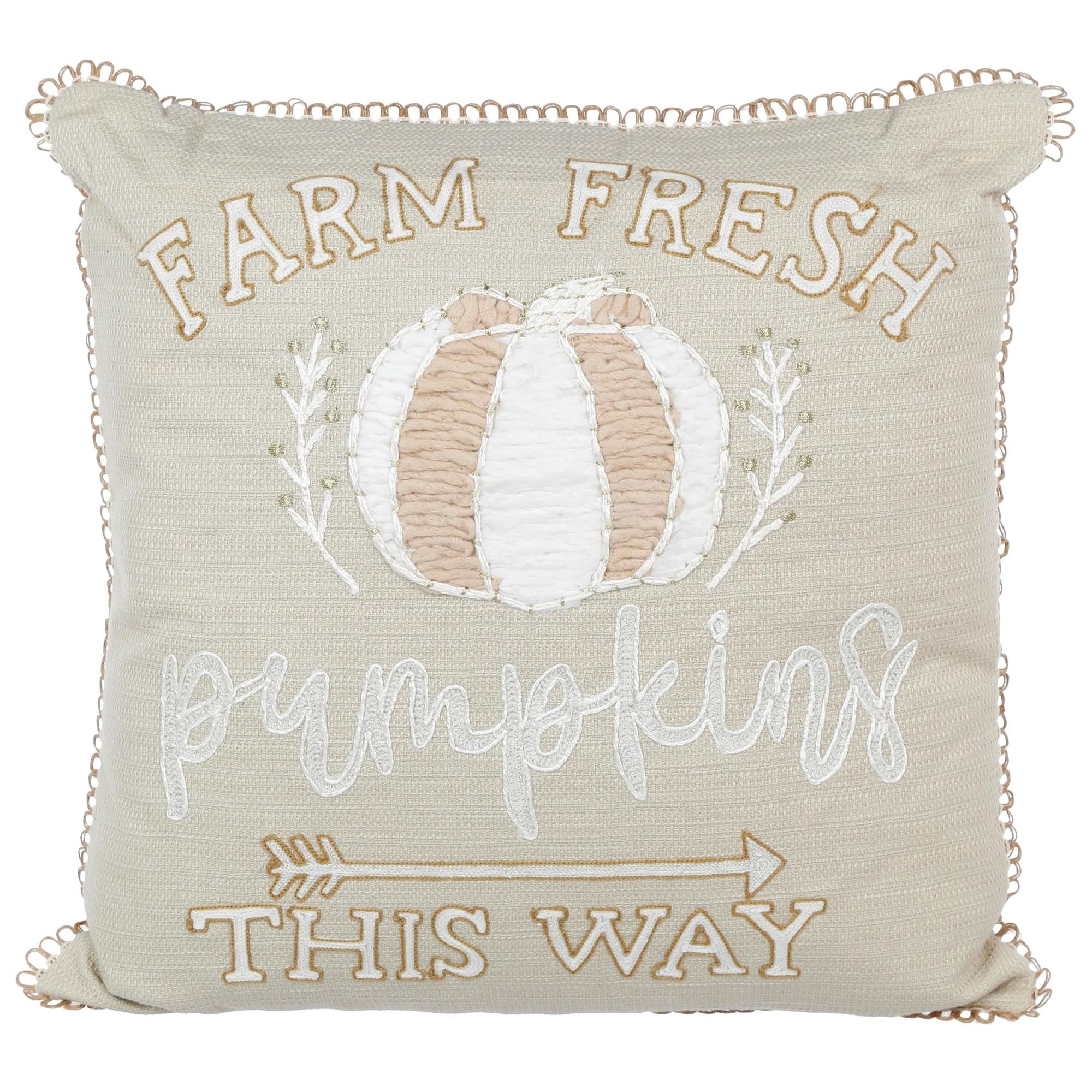 18x18 Farm Fresh Pumpkins Throw Pillow - Tan-Tan-4178966172011   | Burkes Outlet | bealls