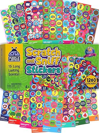 Purple Ladybug 1260 Variety Scratch and Sniff Stickers - 15 Unique Scents - Fun and Motivational ... | Amazon (US)