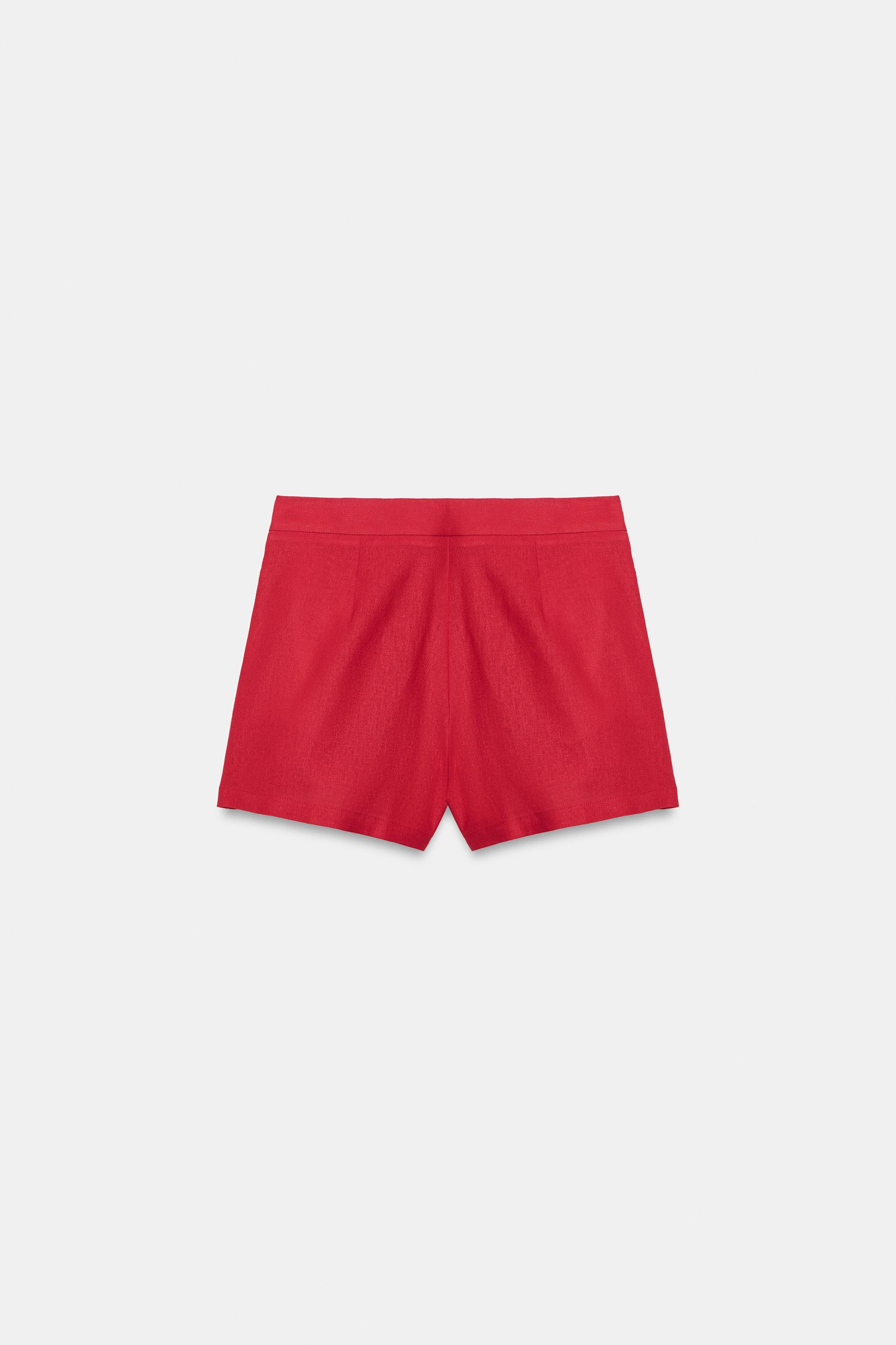 LINEN BLEND BERMUDA SHORTS WITH DARTS | Zara UK