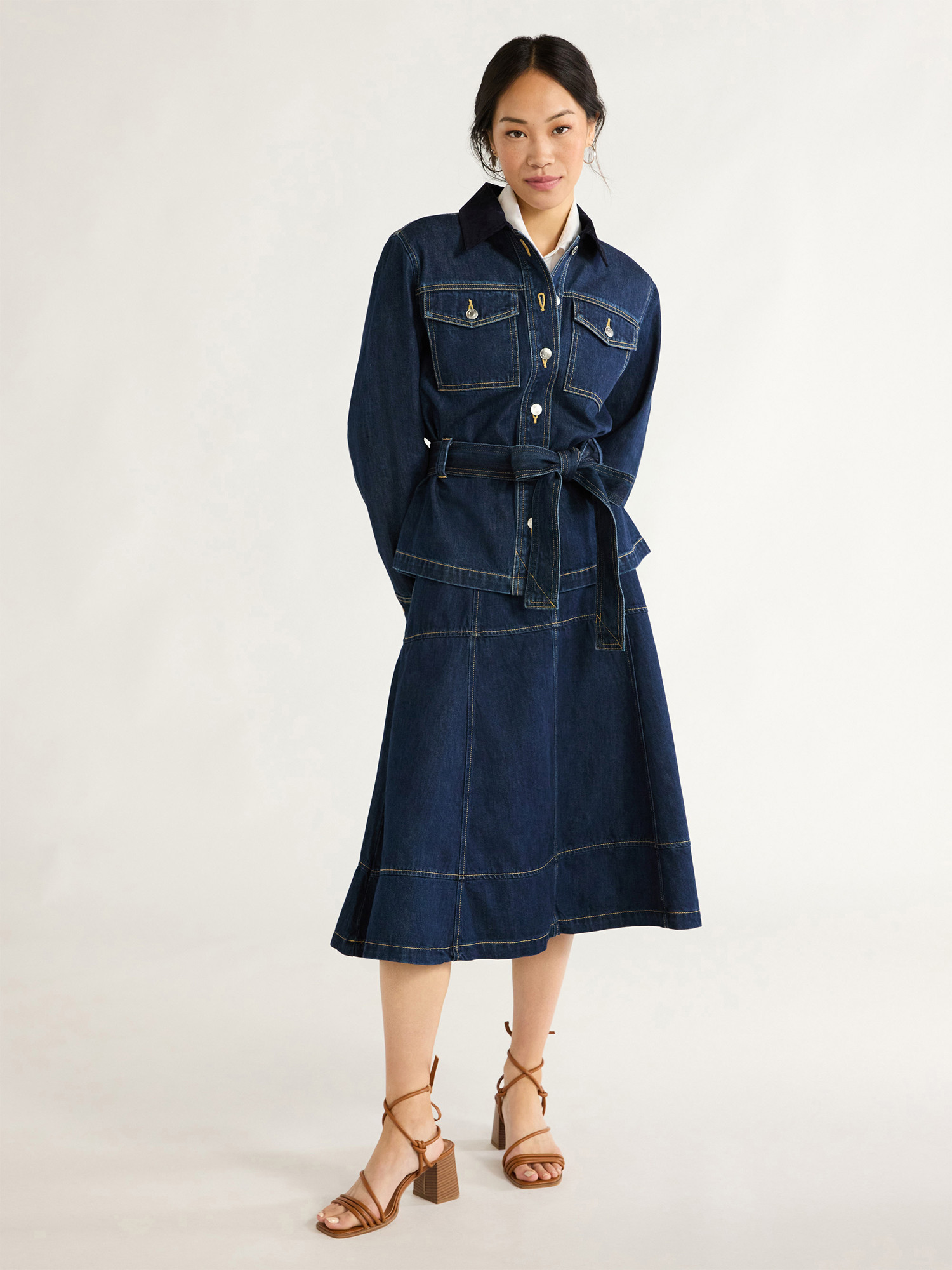 Free Assembly Women's Belted Cotton Utility Jacket, Sizes XS-XXL - Walmart.com | Walmart (US)