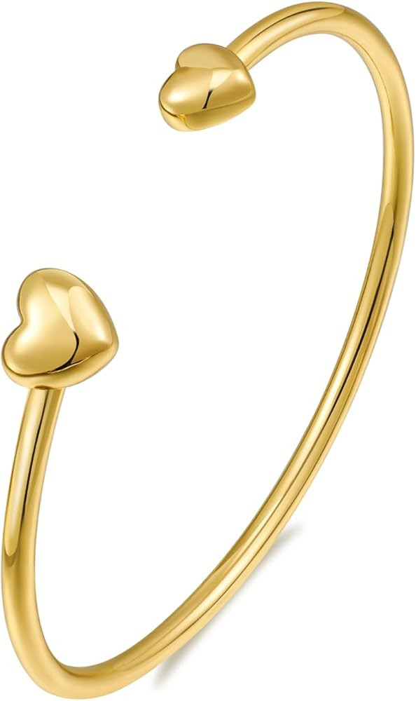 Dainty Thin Cuff Bangle Bracelets for Women Adjustable Gold Cuff Bracelet Minimalist Gold Open Ba... | Amazon (US)