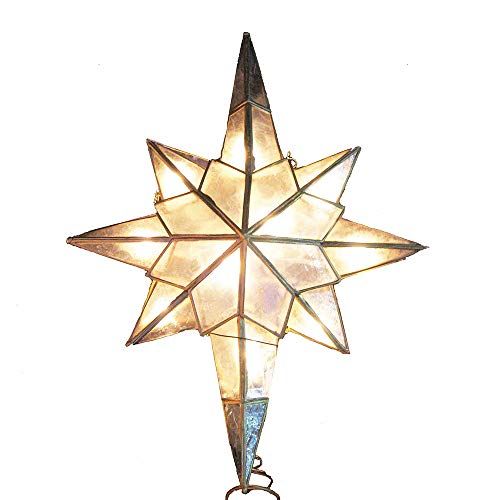 KSA Lighted Capiz Shell Star of Bethlehem Christmas Tree Topper - Clear Lights | Amazon (US)