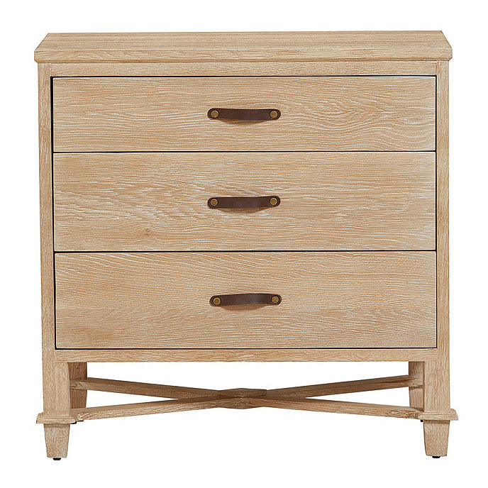 August Nightstand 3 Drawer Dresser in Whitewashed Oak | Ballard Designs, Inc.
