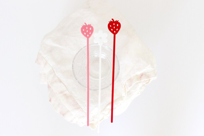 Strawberry Drink Stirrers (set of 6) | Etsy (US)