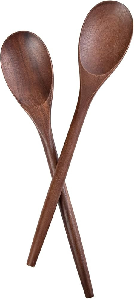 Wooden Cooking Spoons Set, 14 Inch Walnut Wood Spoon for Mixing Salad Soup Stirring, Nonstick Coo... | Amazon (US)