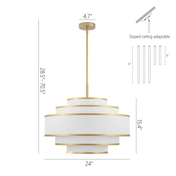 Wade Logan® Aasim 24" 5-Light Dimmable Tiered Drum Chandelier & Reviews | Wayfair | Wayfair North America