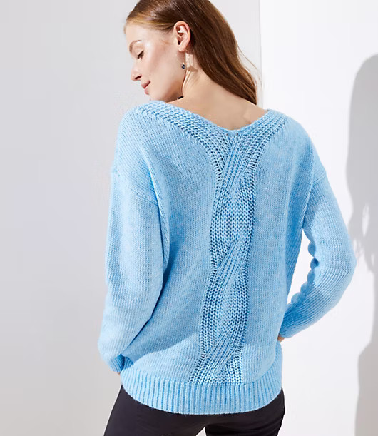 LOFT Cable Back Sweater | LOFT