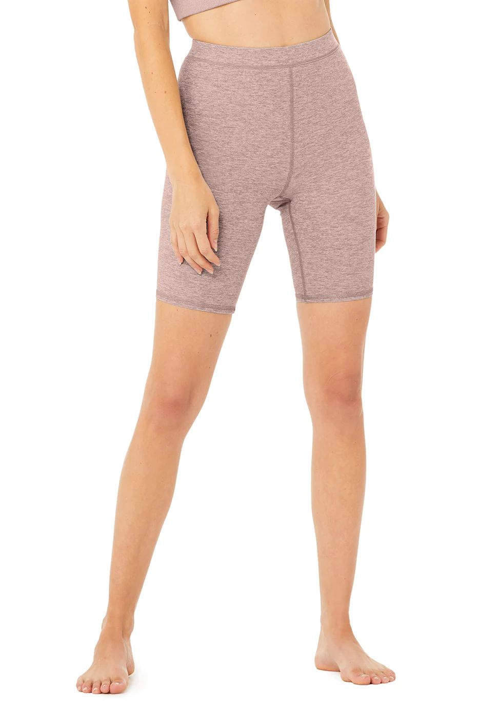 Alo YogaÂ® | High-Waist Alosoft Flow Biker Short in Smoky Quartz Heather, Size: XS | Alo Yoga