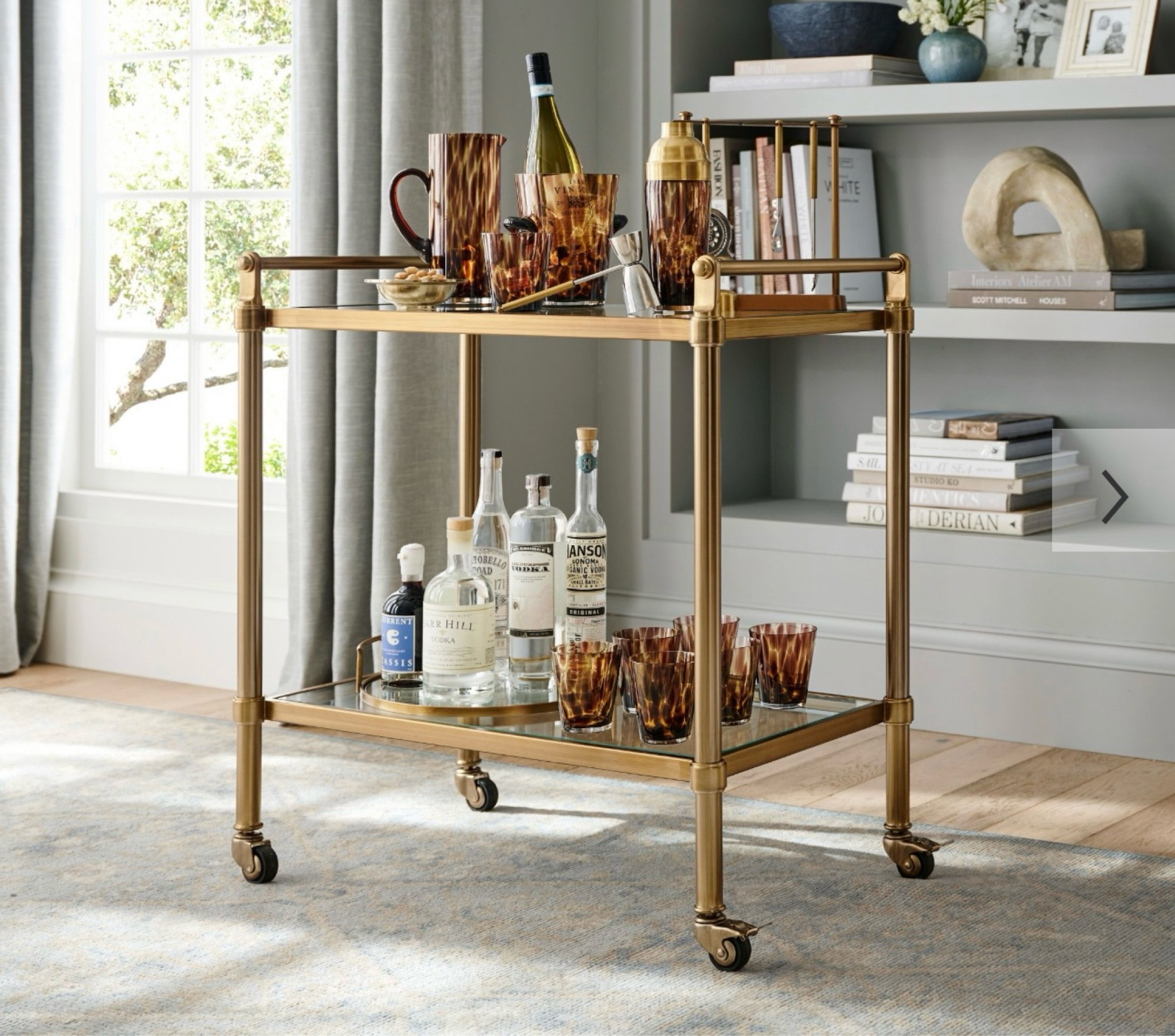 Bar cart
Gold bar cart 
Decor 
Kitchen decor 
Pottery barn 

#LTKSaleAlert #LTKGiftGuide #LTKSeasonal