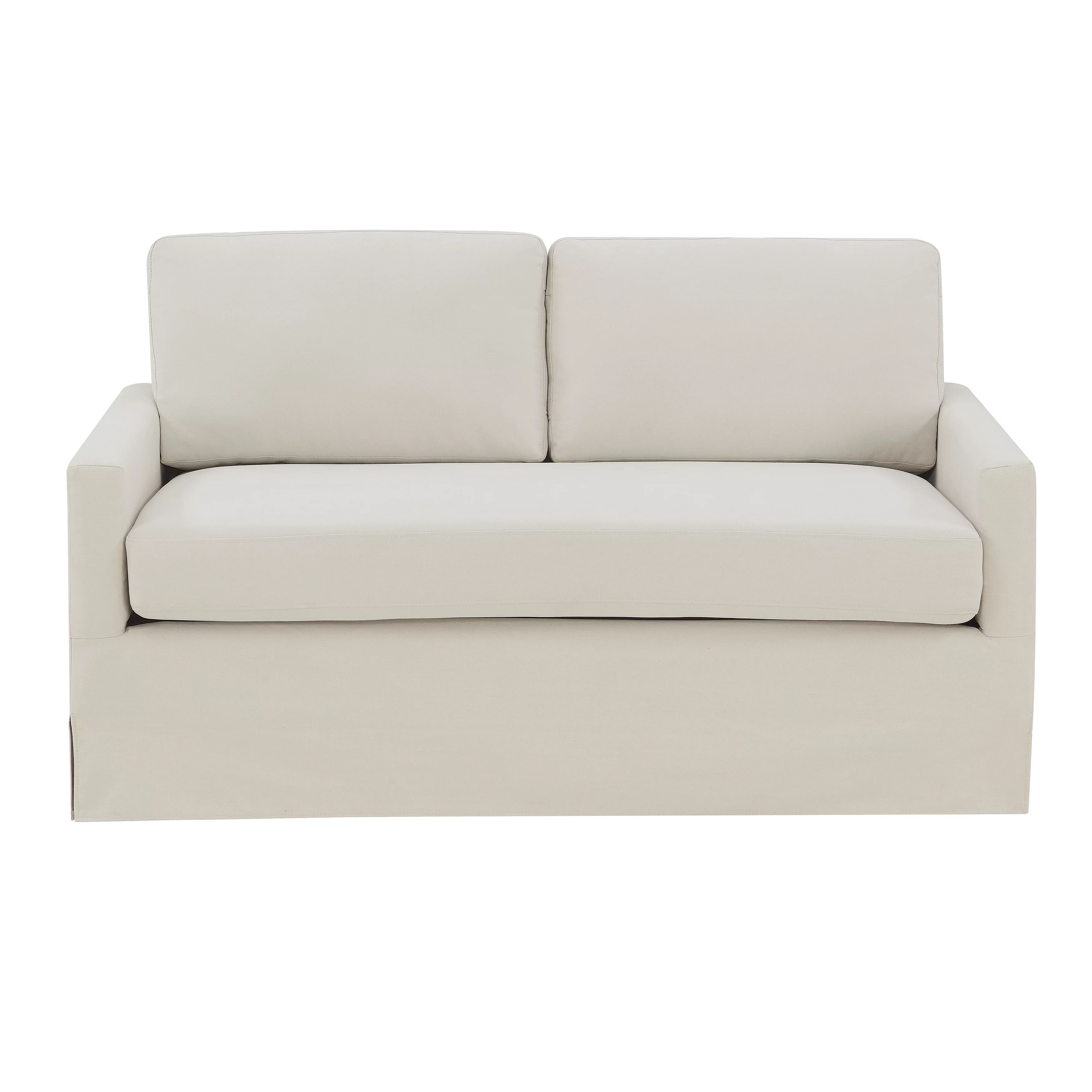 Home Meridian Modern Slipcover Style Sofa in Dune Beige - Walmart.com | Walmart (US)