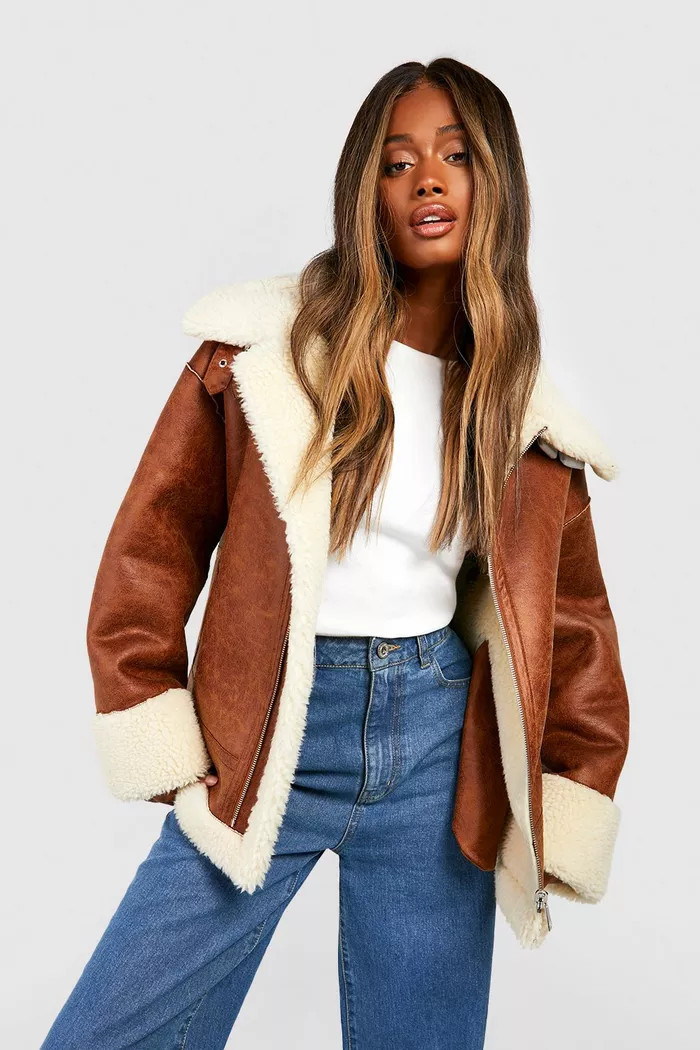 Reversible Aviator Jacket | Boohoo.com (UK & IE)